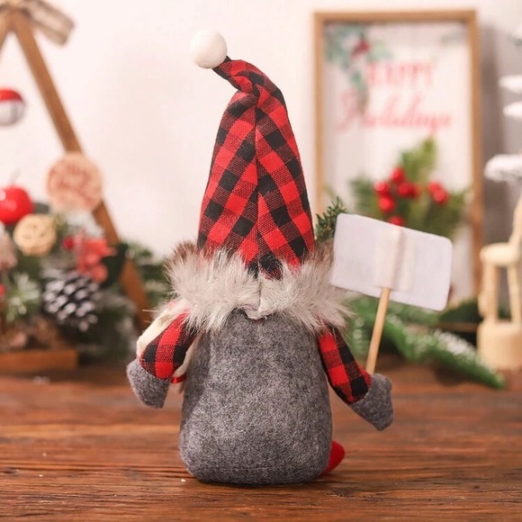 NWT- Set of 2- Buffalo Check- Merry Grinchmas & JOY- Holiday Gnomes Decorations - Picture 8 of 12